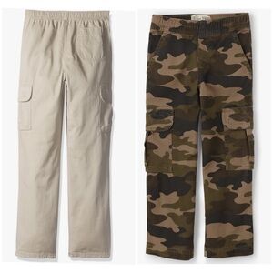 Two The Children's Place Boys' Pull on Cargo Pants, Size 4 and 4 slim